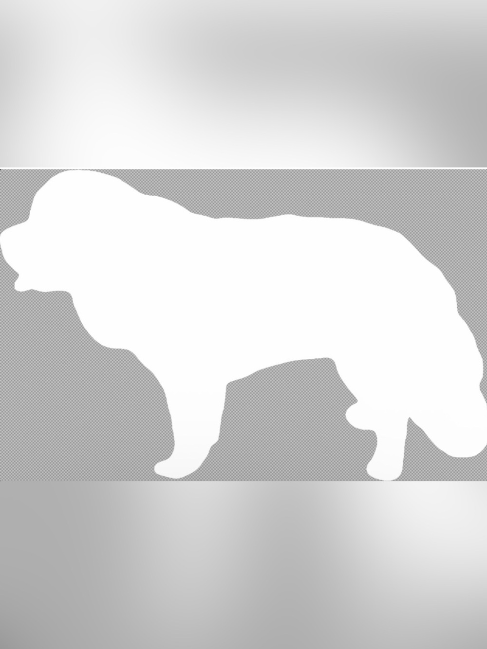 St. Bernard Vehicle Sticker 4.71" X 3.00" White Silhouette